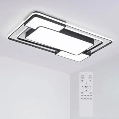 Image of minifair Led Ceiling Light for Living Room,Remote Control,Brightness Dimmable,3000 6500K,90x60CM,Modern,Flush Dining Room,Bedroom,Kitchen and More