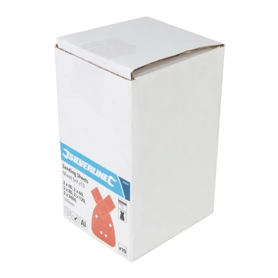 Image of Silverline Hook &amp; Loop Detail Sander Sheets Tips 140mm 10pk 2 x 40, 60, 80, 120, 240G