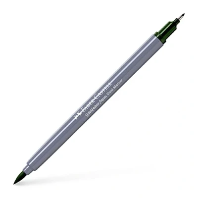 Image of Faber Castell Creative Studio Goldfaber Aqua Dual Marker, Pine Green, Single For Art, Craft, Drawing, Sketching, Home, School, University, Colouring