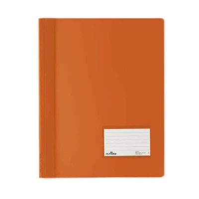 Image of Durable DURALUX A4 Document Folder Orange Made From PVC Extra Wide For Filing Punched Pockets Pack of 25