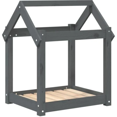 Image of vidaXL Dog Bed Grey 61x50x70 cm Solid Wood Pine