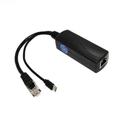 Image of Revotech REVODATA Gigabit Micro USB PoE Splitter 5V 2.4A Output, IEEE 802.3af Standard 10,100,1000Mbps for Charging Cable RJ45 Port Power Over Ethernet Adapter (USB0502G Black)