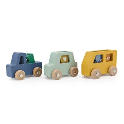 Image of Trixie Wooden Animal Car Set