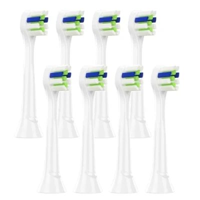 Image of Replacement Toothbrush Heads Compatible with Philips Soni Care Plaque Control, Diamond Clean, EasyClean, FlexCare, Mini Bristles for Comfortable Cleaning, 8 PCS