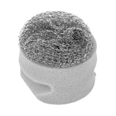 Image of Fairy Platinum Easy Grip Dual Sponge with Stainless Steel Wool Scourer, Pack of 2, Grey One Size 518945