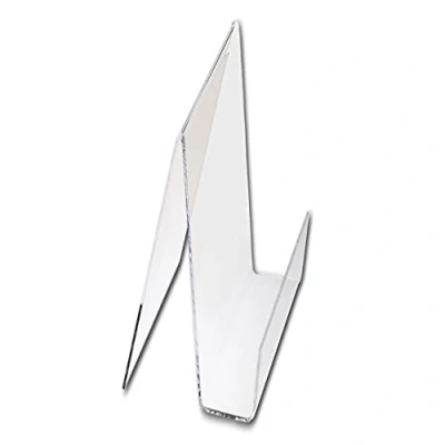 Image of EPOSGEAR 5 Pack XL Extra Large Wide Plastic Acrylic Perspex Book Plate Tablet Retail Display Stand Holder Perfect for Schools, Nurseries, Libraries etc (Clear)
