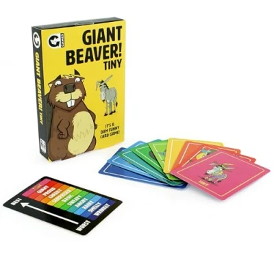 Image of Ginger Fox Giant Beaver Tiny! Party Card Game Hilarious Boasting Fun for Grown Up Silly Wordplay Great Night with Friends Naughty Nature Animal Games 2+ Players, Ages 16+