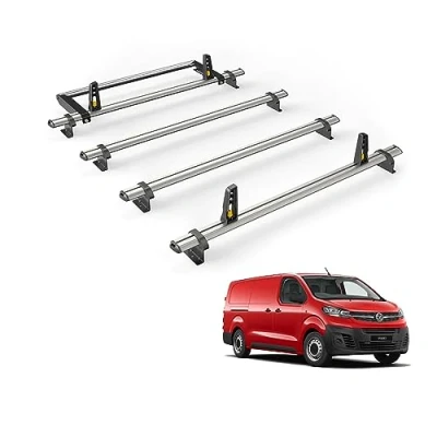 Image of Van Guard ULTI Bar 4 Roof Rack and Rear Ladder Roller for Vauxhall Vivaro (2019 on) [LWB]