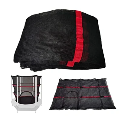Image of Moageme Trampoline Safety Net for Trampolines Diameter 140cm/55inch, Replacement Enclosure Surround Netting, Built in Zipper Door, Height: 130cm