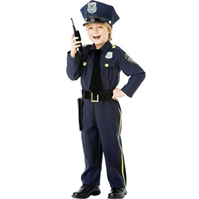 Image of amscan 9904186 Classic Blue Police Officer Costume with Hat (6 8 Years)