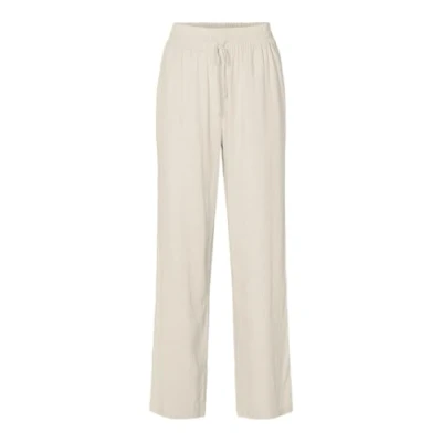 Image of Selected Femme Slfviva Gulia LONG SUN PANT Trousers, Women&#039;s, Size: 6, Sandshell