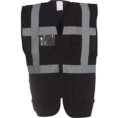 Image of Yoko Unisex Hi Vis Safety Vest Black Large