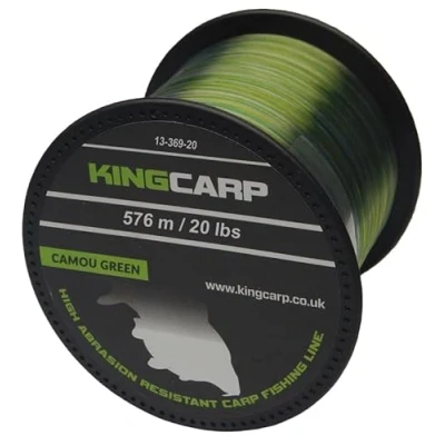 Image of KING Carp 1/4 lb Spools of CAMOU GREEN Bulk Extra Strong Monofilament &amp; Specimen Coarse Fishing Line Breaking Strains (10lb) [13 369 10]