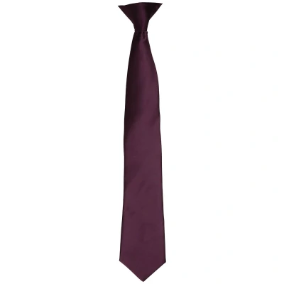 Image of Premier Unisex Adult Colours Satin Tie (Aubergine) Purple One Size