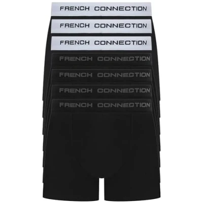 Image of French Connection &#039;FC50&#039; Mens Multipack Boxer Shorts Cotton Stretch, 7 Pack, Soft and Breathable Underwear (X Large)