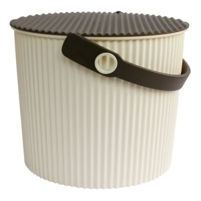 Image of Hachiman Omnioutil Storage Bucket &amp; Lid Small Beige Brown