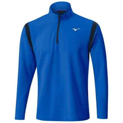 Image of Mizuno Golf Mens Winter Breeze Elite Lightweight 1/4 Zip Sweater Pullover Blue Medium