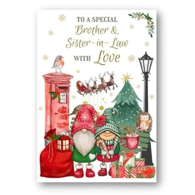 Image of Second Ave Brother &amp; Sister in Law Christmas Winter Postbox Xmas Holiday Festive Greetings Card