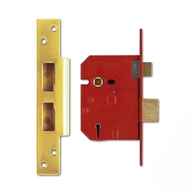 Image of Union Locks 2234E 5 Lever BS Mortice Sash Lock Plated 67mm Brass Finish (Boxed)