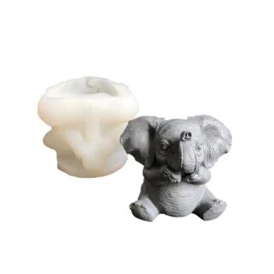 Image of Handmade Animal Silicone Mould 3D Elephant Candle Molds Epoxy Resin