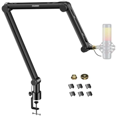 Image of Microphone Arm,Aokeo AK 49 Desk Adjustable Compact Mic Suspension Boom Scissor Arm Stand For Blue Yeti,Snowball iCE, HyperX QuadCast,SoloCast,Elgato Wave,Etc