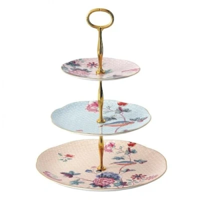 Image of Wedgwood Cuckoo 3 Tiered Cake Stand, Multicolor, 36.2 x 27.8 30.6 cm