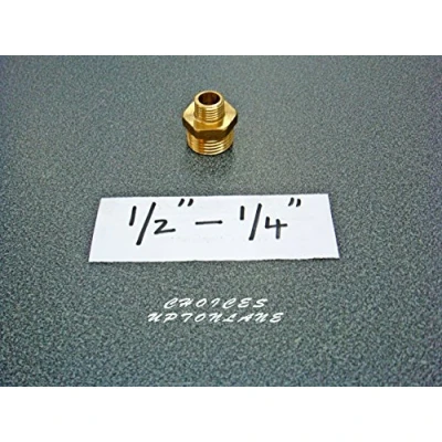 Image of AK BRASS REDUCING HEXAGONAL NIPPLE MALE TO BSP VARIOUS SIZES (REDUCING SIZE: 1/2&quot; X 1/4&quot;)