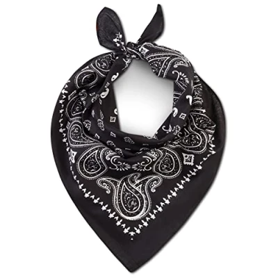Image of LOVARZI Black bandana for men Headband Cotton Bandanas Paisley scarf Hair Women Pirate Large head