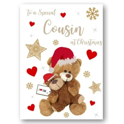Image of Second Ave Cousin Bear Heart Christmas Xmas Holiday Festive Greetings Card