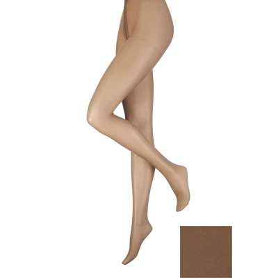 Image of 1 Pair Dark Tan 10 Denier Elegance Sheer Tights Ladies Extra Large Charnos