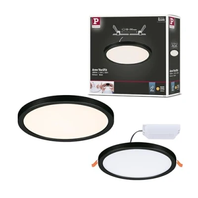 Image of Paulmann Areo LED panel round black 3000K Ø17.5cm