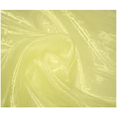 Image of Premium Crystal Organza Voile Fancy Dress Costume Decorations Fabric 150cm Wide/Sold by The Metre (Lemon)
