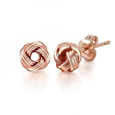 Image of Philip Jones Rose Gold Plated Love Knot Earrings
