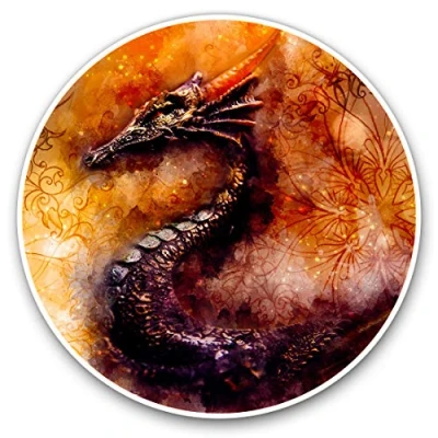 Image of 2 x 20cm Vinyl Stickers Awesome Chinese Dragon Decals 13273