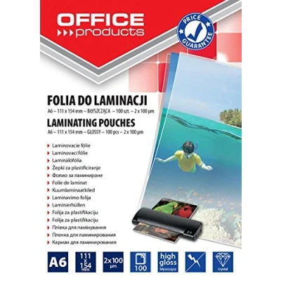 Image of Laminating Film Office Products A6 2x100micr Glossy 100pcs Transparent/Presentation/Type for Lamination/Kind Glossy/Material Plastic/Colour Transparent/Format / Thickness (mm) 2x100