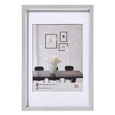 Image of walther Design Picture Frame Silver 15 x 20 cm with PassepArtout, Steel Style Plastic ES520S