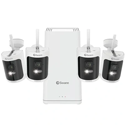 Image of Swann AllSecure650 Wi Fi NVR Security System with 1TB HDD, 4 camera 8 Channel, 2K HD wireless rechargeable battery CCTV, Indoor / Outdoor, Colour Night Vision, Heat &amp; Motion Detection, 650KH4