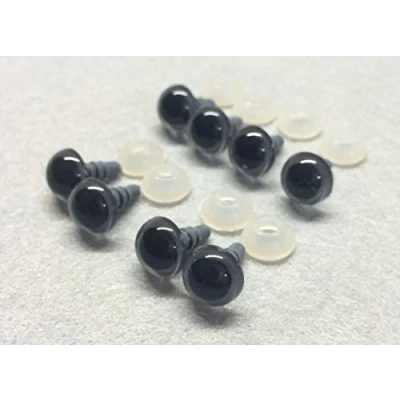 Image of celloexpress Pack of 4 Pairs GREY Eyes with Plastic Backs 10mm Safety for Soft Toys or Teddy Bears