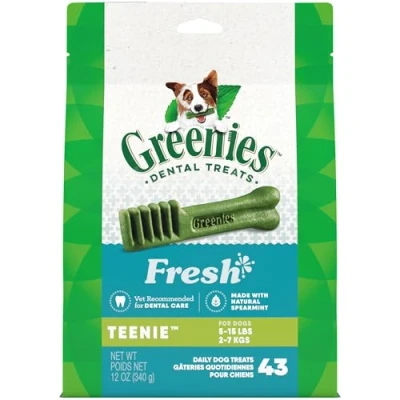 Image of Greenies Fresh Mint Dental Chew Teenie Size 43 Count Pack of 2