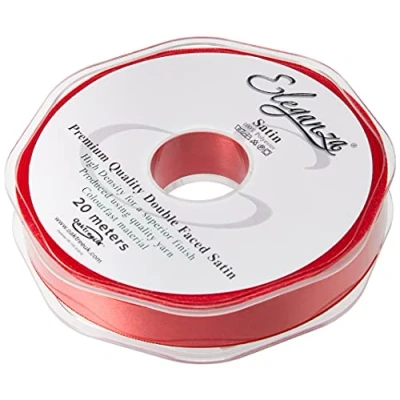 Image of Eleganza Double Faced Satin 15mm x 20m Red No.16