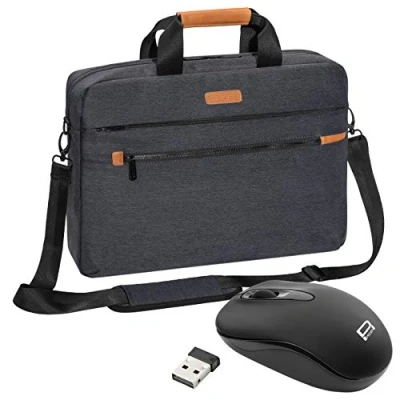Image of PEDEA Elegance Pro Laptop Bag for up to 15.6 Inches (39.6 cm) with Shoulder Strap and Wireless Mouse Grey