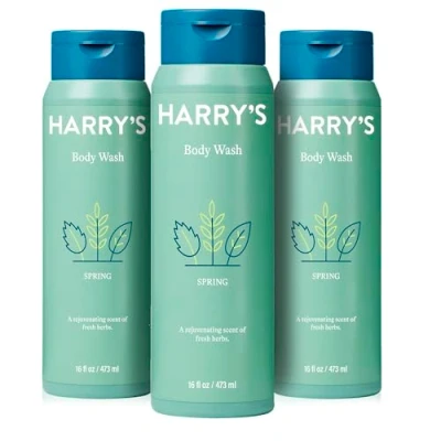 Image of Harry&#039;s Men&#039;s Body Wash, Shiso, 473ml, Pack of 3 Shower Gel for Men No Parabens, Sulfates, or Dyes