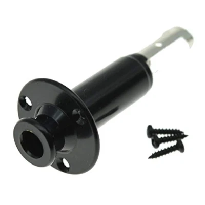 Image of KAISH 6.35mm Acoustic Electric Guitar Bass Mono Endpin Output Jack Strap Button Socket Black