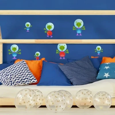 Image of Stickerscape Alien Wall Sticker Pack (Alien Family Regular) Nursery Stickers, Space Decor, Stickers Easy to Apply, Cleanly Removable