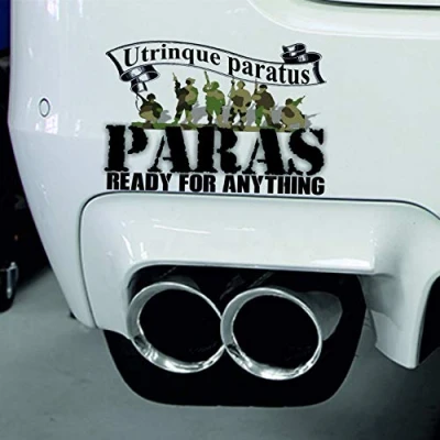 Image of Parachute Regiment Bumper Sticker Paras Ready for Any Thing Airborne Infantry