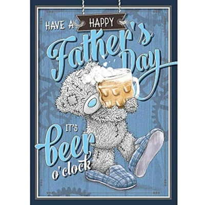 Image of Happy Fathers Day Beer o&#039;clock Me to You Card