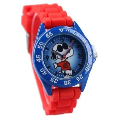Image of Children&#039;s Analogue Wrist Watch Blue with Red Strap, Strap