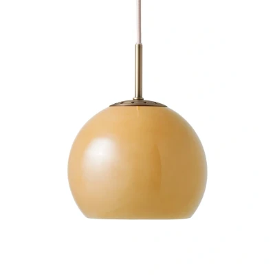 Image of FRANDSEN hanging light Ball, amber, Ø 18 cm, glass