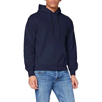 Image of Fruit of the Loom 62 208 0 Men&#039;s Classic Hooded Sweatshirt, Navy,Large