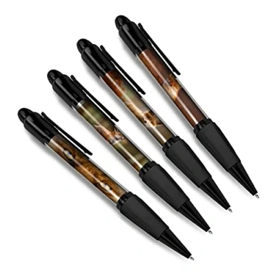 Image of DV DESIGN Set of 4 Red Fox Black Ballpoint Pens Foxes Animal Nature Wildlife Wild Travel Portrait Boys Girls Men Women Theme Pen #79444